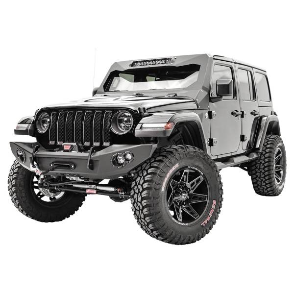 Fab Fours - Fab Fours JL18-B4651-1 Lifestyle Winch Front Bumper for Jeep Wrangler JL 2018-2024