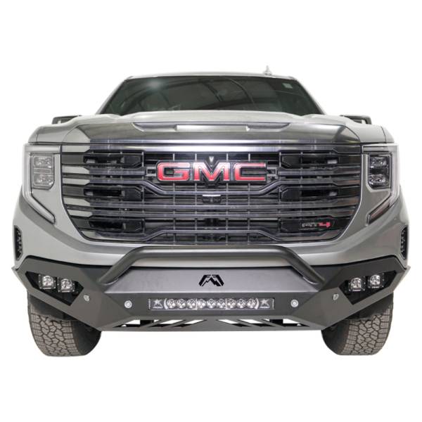 Fab Fours - Fab Fours GS23-D5852-1 Vengeance Series Front Bumper with Pre-Runner Guard and Sensor Holes for GMC Sierra 1500 2022-2023