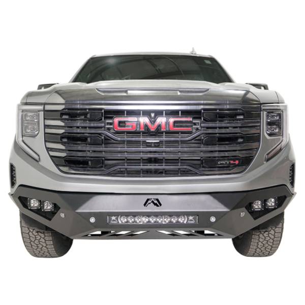 Fab Fours - Fab Fours GS23-D5851-B Vengeance Series Front Bumper with Sensor Holes for GMC Sierra 1500 2022-2023