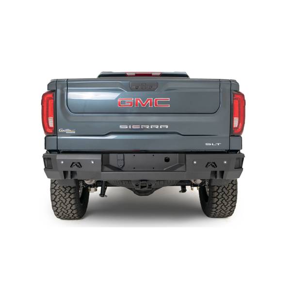 Fab Fours - Fab Fours GS23-W5851-1 Premium Rear Bumper with Blind Spot Monitor Mount for GMC Sierra 1500 2023-2024