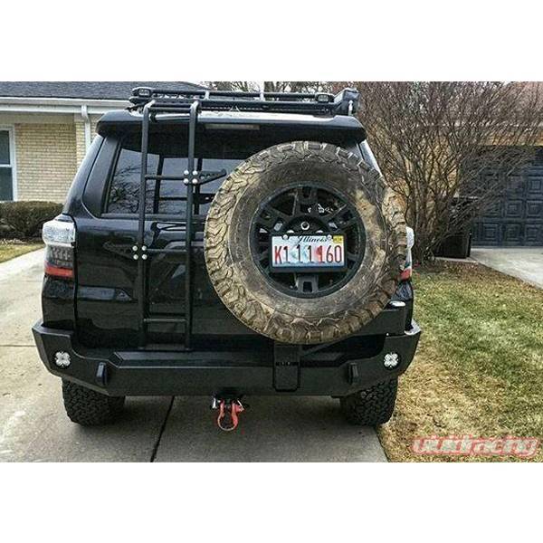 Expedition One - Expedition One 4R10+RB-SSTC-BARE Rear Bumper with Single Swing Out Tire Carrier for Toyota 4Runner 2010-2024 - Bare Steel