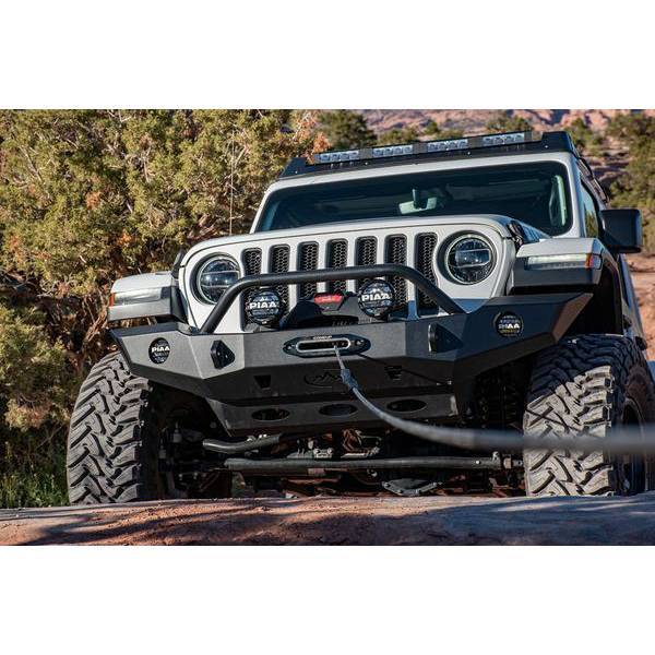 Expedition One - Expedition One JEEP-JKJLG-TS2-FB-H-BARE Trail Series 2 Front Bumper with Single Hoop for Jeep 2007-2023 - Bare Steel