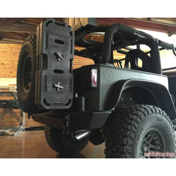 Expedition One - Expedition One JK-CCS-RB-STC-PC Classic Core Series Rear Bumper with Smooth Motion Tire Carrier System for Jeep Wrangler JK 2007-2018 - Textured Black Powder Coat