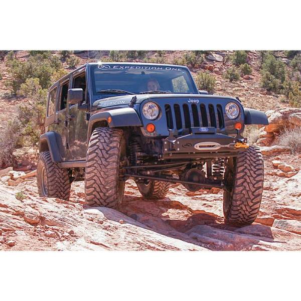 Expedition One - Expedition One JK-DX-FB-PC Basic DX Front Bumper for Jeep Wrangler JK 2007-2018 - Textured Black Powder Coat