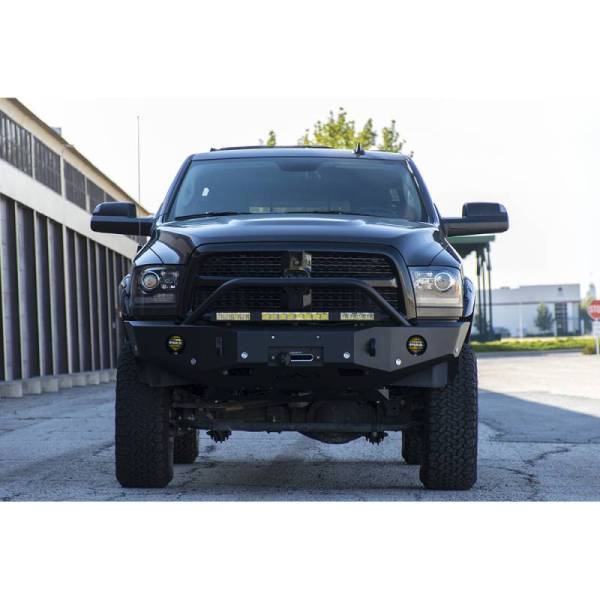 Expedition One - Expedition One RAM25/35RNGMX-10-18-FB-H-PC Front Bumper with Single Hoop for Dodge Ram 2500/3500 2010-2018 - Textured Black Powder Coat
