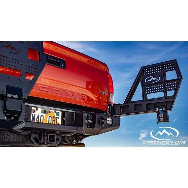 Expedition One - Expedition One TACO16+RB-DSTC-BARE Trail Series Rear Bumper with Dual Swing Out Tire Carrier for Toyota Tacoma 2016-2023 - Bare Steel
