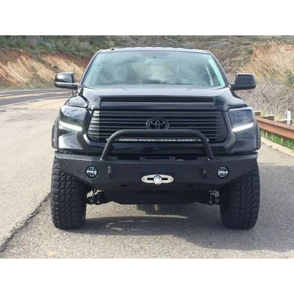 Expedition One - Expedition One TT14-21-FB-H-BARE RangeMax Front Bumper with Single Hoop for Toyota Tundra 2014-2021 - Bare Steel