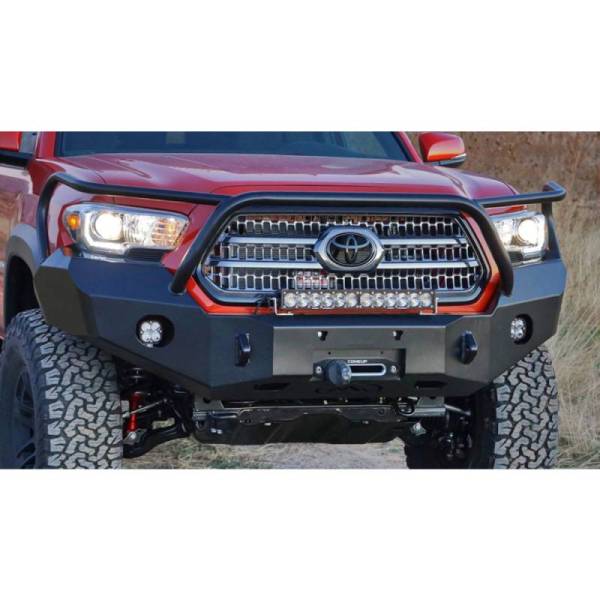 Expedition One - Expedition One TACO16+-FB-BB-BARE RangeMax Winch Front Bumper with Full Grille Guard for Toyota Tacoma 2016-2023 - Bare Steel