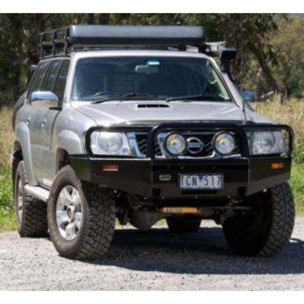 ARB 4x4 Accessories - ARB 3417320 Commercial Front Bumper with Bull Bar for Nissan Patrol GU 2004-2021