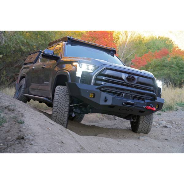 Expedition One - Expedition One TT22+FB-BARE-BB RangeMax Front Bumper with Wrap Around Bull Bar for Toyota Tundra 2022-2024 - Bare Metal