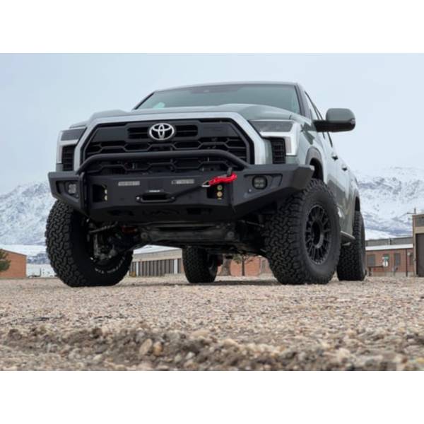 Expedition One - Expedition One TT22+UFB-H-BARE Ultra Front Bumper with Short Center Hoop for Toyota Tundra 2022-2024 - Bare Metal