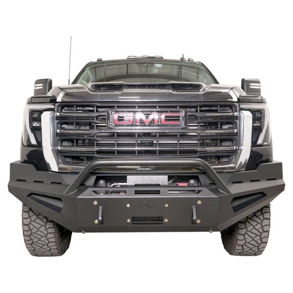 Fab Fours - Fab Fours GM24-RS6262-1 Red Steel Front Bumper with Pre-Runner Guard for GMC Sierra 2500HD/3500 2024