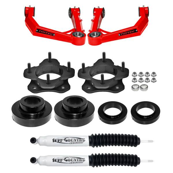 Tuff Country - Tuff Country 53220TTKN 3" Lift Kit with Toytec Uni-Ball Boxed Upper Control Arms and Shocks for Toyota Tundra/Sequioa 2022-2024