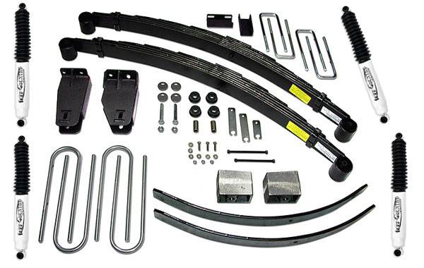 Tuff Country - Tuff Country 24826KN Front/Rear 4" Standard Lift Kit with Rear Blocks and Add-a-Leafs for Ford F-250 1988-1996
