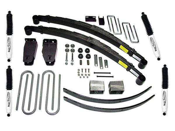 Tuff Country - Tuff Country 24828KN Front/Rear 4" Standard Lift Kit with Rear Blocks and Add-a-Leafs for Ford F-250 1988-1996
