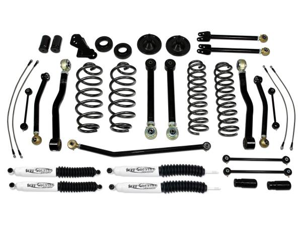 Tuff Country - Tuff Country 44002KH Front/Rear 4" EZ-Flex Performance Lift Kit with SX6000 Shocks for Jeep Wrangler JK 2007-2018