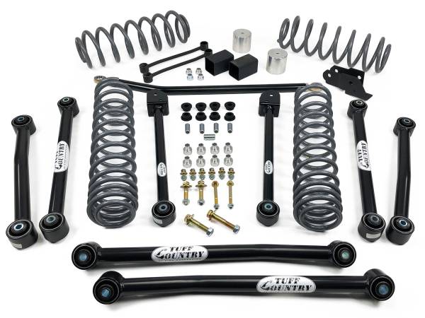 Tuff Country - Tuff Country 44105KN Front/Rear 4" EZ-Flex Lift Kit with SX8000 Shocks (Gas) for Jeep Wrangler JL 2018-2024