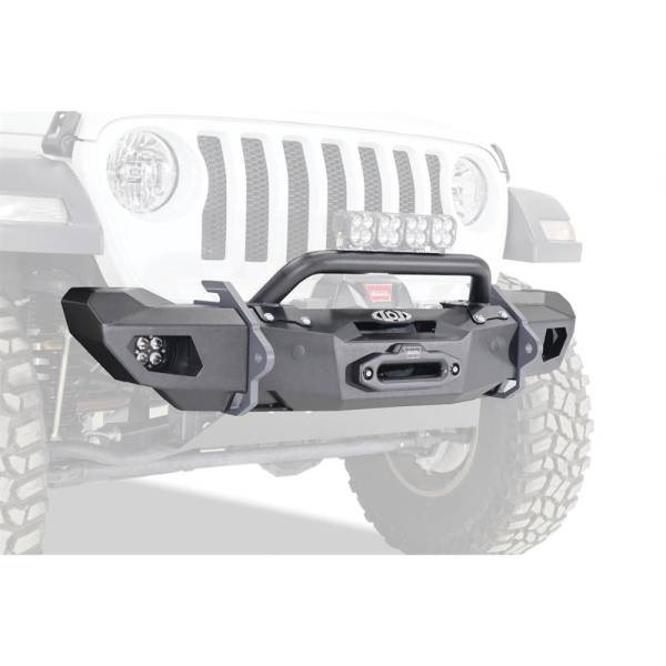 Tuff Country - LOD Offroad JFB1885 OPS Shorty Winch Front Bumper for Jeep Wrangler JK/JL/Gladiator JT 2007-2024 - Textured Black