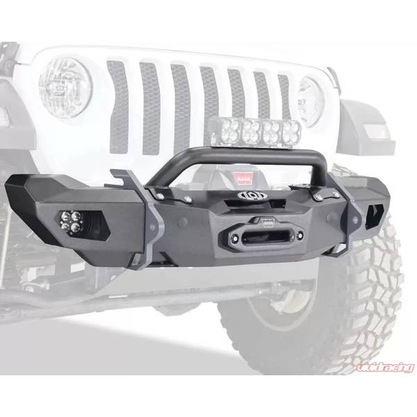 Tuff Country - LOD Offroad JFB1884 OPS Shorty Winch Front Bumper for Jeep Wrangler JK/JL/Gladiator JT 2007-2024 - Bare Steel