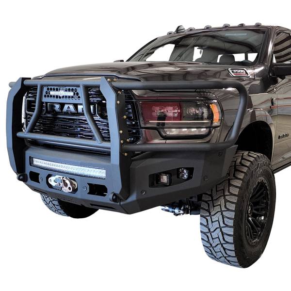 Chassis Unlimited - Chassis Unlimited CUB98032XBG Attitude Series Winch Front Bumper With Grille Guard for Dodge Ram 2500/3500 2019-2024