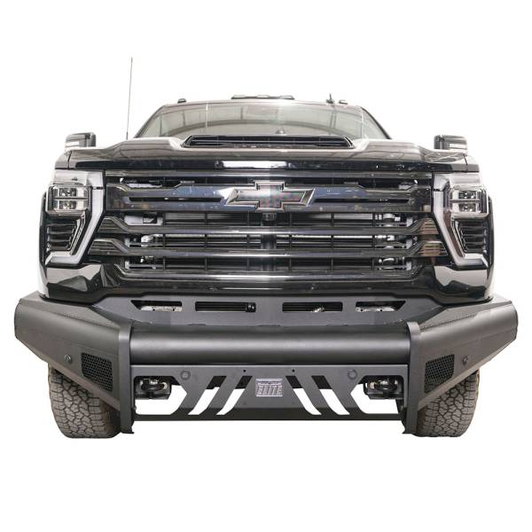 Fab Fours - Fab Fours CH24-Q6161-1 Black Steel Elite Front Bumper for Chevy Silverado 2500HD/3500 2024