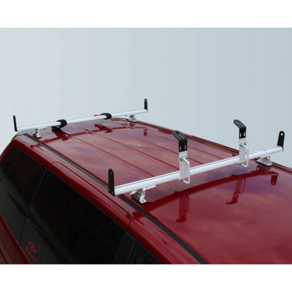 Vantech - Vantech J2005S Silver Rack System with 59" Cross Bars Silver Aluminum Drilling Required