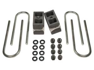 Suspension Parts - Lift Blocks - Tuff Country - 1999-2016 Ford F250 4wd (with factory overloads) - 4" Rear Block & U-Bolt Kit - Tapered Tuff Country - 97061