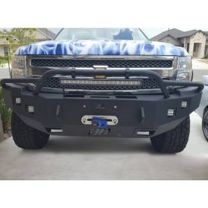 Hammerhead Bumpers - Hammerhead 600-56-0121 Winch Front Bumper with Pre-Runner Guard and Square Light Holes for Chevy Silverado 1500HD 2007-2013 - Image 3