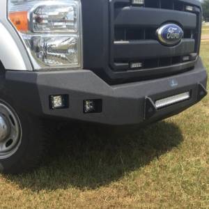 Ford F250/F350 Super Duty - Ford Superduty 2011-2016 - Hammerhead Bumpers - Hammerhead 600-56-0397 Low Profile Front Bumper with Square Light Holes for Ford F250/F350/F450/F550 2011-2016