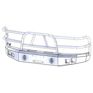 Bumpers By Vehicle - Ford F450/F550 Super Duty - Hammerhead Bumpers - Hammerhead 600-56-0500 X-Series Winch Front Bumper with Full Brush Guard and Square Light Holes for Ford F150 Bronco/F250/F350/F450 1992-1998