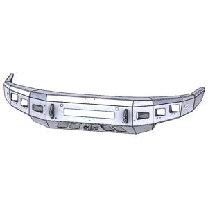 Bumpers by Style - Base Bumpers - Hammerhead Bumpers - Hammerhead 600-56-0834 Low Profile Front Bumper with Square Light Holes for Nissan Titan XD 2016-2021