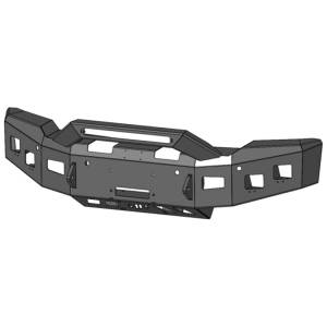 Prerunner Bumpers - Hammerhead Low Profile LED Series with Formed Bar - Hammerhead Bumpers - Hammerhead 600-56-0856 Low Profile Winch Front Bumper with Formed Guard and Square Light Holes for Chevy Silverado 1500 2019-2022