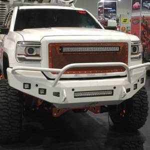 Hammerhead 600-56-0413 Low Profile Non-Winch Front Bumper with Pre-Runner Guard and Square Light Holes for GMC Sierra 2500HD/3500 2015-2019