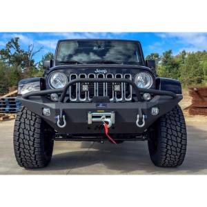 Hammerhead Bumpers - Hammerhead 600-56-0396 Full Width Winch Front Bumper with Pre -Runner Guard and Square Light Holes for Jeep Wrangler JK 2007-2018 - Image 3