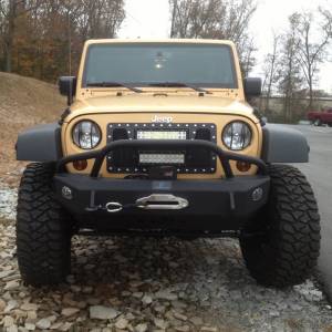 Hammerhead Bumpers - Hammerhead 600-56-0206 Stubby Winch Front Bumper with Pre-Runner Guard and Round Light Holes for Jeep Wrangler JK 2007-2018 - Image 9