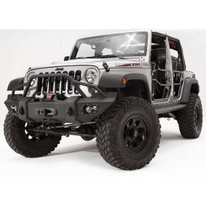 Fab Fours - Fab Fours JK07-B1850-1 Lifestyle Winch Front Bumper with Pre-Runner Guard for Jeep Wrangler JK 2007-2018 - Image 2