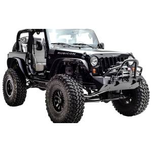 Fab Fours - Fab Fours JK07-B1853-1 Stubby Winch Front Bumper for Jeep Wrangler JK 2007-2018 - Image 2