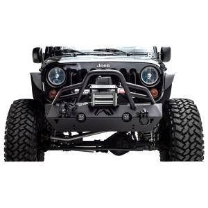 Fab Fours - Fab Fours JK07-B1853-1 Stubby Winch Front Bumper for Jeep Wrangler JK 2007-2018 - Image 3