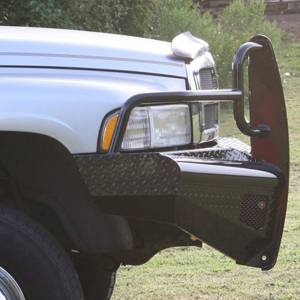 Fab Fours - Fab Fours DR94-S1560-1 Black Steel Front Bumper with Full Grille Guard for Dodge Ram 2500 HD/3500 HD/4500 HD/5500 HD 1994-2002 - Image 4