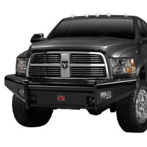 Bumpers By Vehicle - Dodge RAM 4500/5500 - Fab Fours - Fab Fours DR03-S1061-1 Black Steel Front Bumper for Dodge Ram 2500 HD/3500 HD/4500 HD/5500 HD 2003-2005