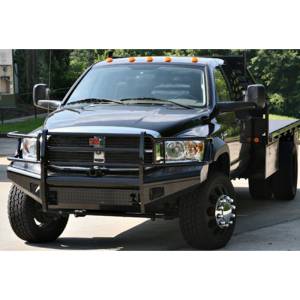 Fab Fours - Fab Fours DR06-S1160-1 Black Steel Front Bumper with Full Grille Guard for Dodge Ram 2500 HD/3500 HD/4500 HD/5500 HD 2006-2009 - Image 2
