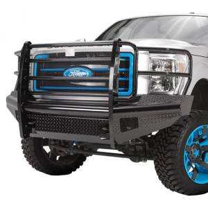 Fab Fours - Fab Fours FS99-S1660-1 Black Steel Front Bumper with Full Grille Guard for Ford F250/F350 1999-2004 - Image 2