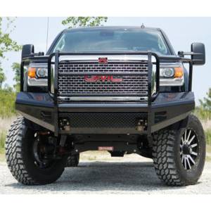 Fab Fours - Fab Fours GM08-S2160-1 Black Steel Front Bumper with Full Grille Guard for GMC Sierra 2500HD/3500 2007-2010 - Image 4