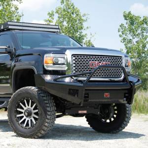 Fab Fours - Fab Fours GM08-S2162-1 Black Steel Front Bumper with Pre-Runner Guard for GMC Sierra 2500HD/3500 2007-2010 - Image 5