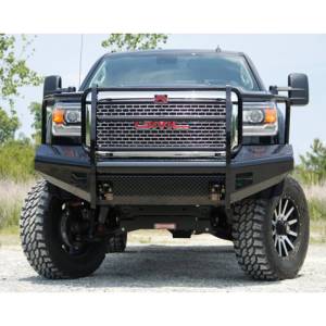 Fab Fours - Fab Fours GM11-S2860-1 Black Steel Front Bumper with Full Grille Guard for GMC Sierra 2500HD/3500 2011-2014 - Image 3