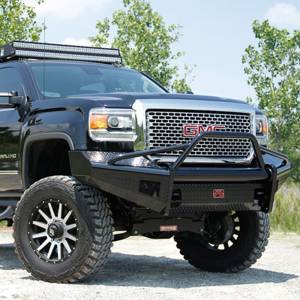 Fab Fours - Fab Fours GM11-S2862-1 Black Steel Front Bumper with Pre-Runner Guard for GMC Sierra 2500HD/3500 2011-2014 - Image 4