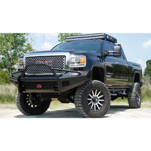 Fab Fours GM14-S3162-1 Black Steel Front Bumper with Pre-Runner Guard for GMC Sierra 2500HD/3500 2015-2019
