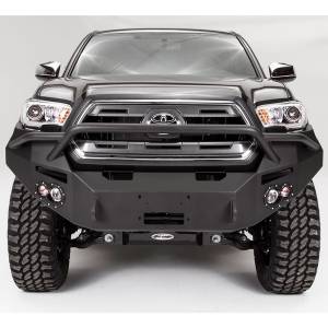 Front Winch Bumper with Pre-Runner Bar - Toyota - Fab Fours - Fab Fours TT16-B3652-1 Winch Front Bumper with Pre-Runner Guard for Toyota Tacoma 2016-2023