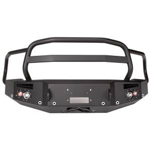Bumpers By Vehicle - GMC Sierra 1500 - Fab Fours - Fab Fours GS14-F3150-1 Winch Front Bumper with Full Guard and Sensor Holes for GMC Sierra 1500 2014-2015