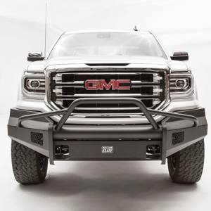 Fab Fours - Fab Fours GS16-R3962-1 Black Steel Elite Smooth Front Bumper with Pre-Runner Guard for GMC Sierra 1500 2016-2018 - Image 2